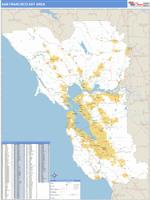 Bay Area Wall Map Zip Code